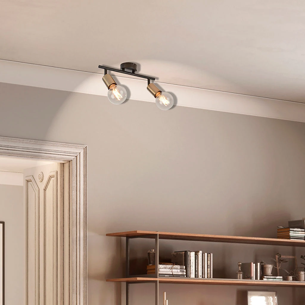 Corep Spot 2 Lumières En Métal Et Laiton H15cm Noir - Winston 4 Corep Spot 2 Lumières En Métal Et Laiton H15cm Noir - Winston – Image 4