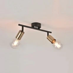 Corep Spot 2 Lumières En Métal Et Laiton H15cm Noir - Winston 9 Corep Spot 2 Lumières En Métal Et Laiton H15cm Noir - Winston -Market Set Shop 622562 FRN05 WEB