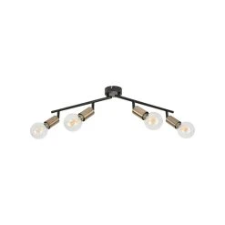 Corep Spot 4 Lumières En Métal Et Laiton L78cm En Métal Noir - Winston 11 Corep Spot 4 Lumières En Métal Et Laiton L78cm En Métal Noir - Winston -Market Set Shop 622564 FRN06 WEB