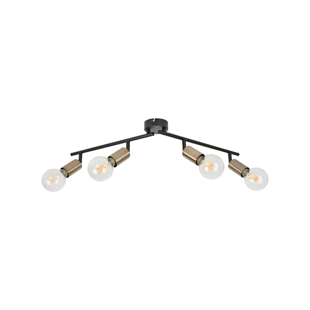 Corep Spot 4 Lumières En Métal Et Laiton L78cm En Métal Noir - Winston 6 Corep Spot 4 Lumières En Métal Et Laiton L78cm En Métal Noir - Winston – Image 6