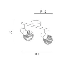Corep Spot 2 Lumières En Métal H16cm Mat Noir - Kento -Market Set Shop 622566 FRN03 WEB