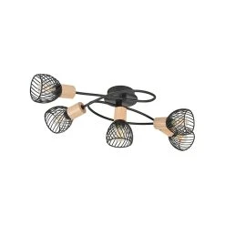 Corep Plafonnier 5 Lumières En Metal L67cm Mat Noir - Kento