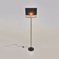Corep Lampadaire En Metal Et Coton H171cm Noir - Raito -Market Set Shop 622570 FRN02 WEB