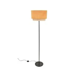 Corep Lampadaire En Metal Et Velours H160cm Moutarde - Boheme