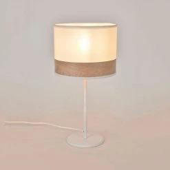 Corep Lampe En Métal Et Coton H36cm Blanc - Raito -Market Set Shop 622577 FRN02 WEB