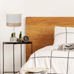 Corep Lampe En Métal Et Coton H36cm Blanc - Raito -Market Set Shop 622577 FRN04 WEB