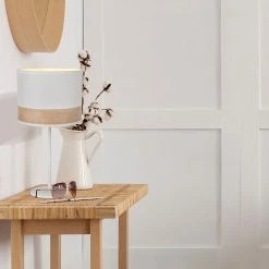 Corep Lampe En Métal Et Coton H36cm Blanc - Raito -Market Set Shop 622577 FRN05 WEB