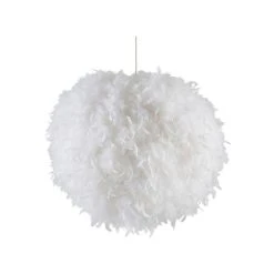 Corep Suspension Boule En Plumes Blanc D70cm Blanc - Kokot