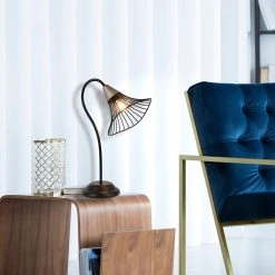 Corep Lampe En Métal Et Laiton H42cm Noir - Lizzie -Market Set Shop 622629 FRN04 WEB