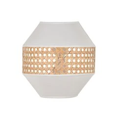 Corep Applique En Coton Et Cannage H21cm Blanc - Jarawa