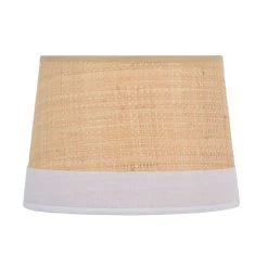 Corep Abat-jour En Raphia Et Coton D25cm Blanc - Faa