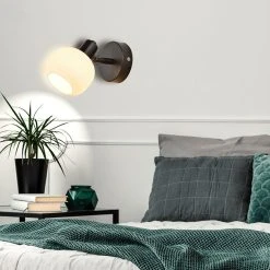 Corep Spot 1 Lumière En Métal Et Velour H14cm Blanc - Shelby -Market Set Shop 622671 FRN04 WEB