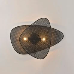 Market Set Applique 2 Lumières En Métal Et Cannage H59cm Noir - Screen -Market Set Shop 623088 FRN06 WEB