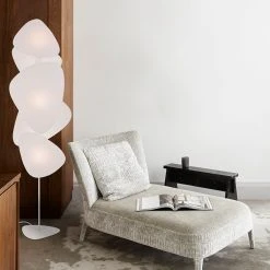 Market Set Lampadaire En Métal Et Papier H179cm Blanc - Screen -Market Set Shop 623093 FRN05 WEB