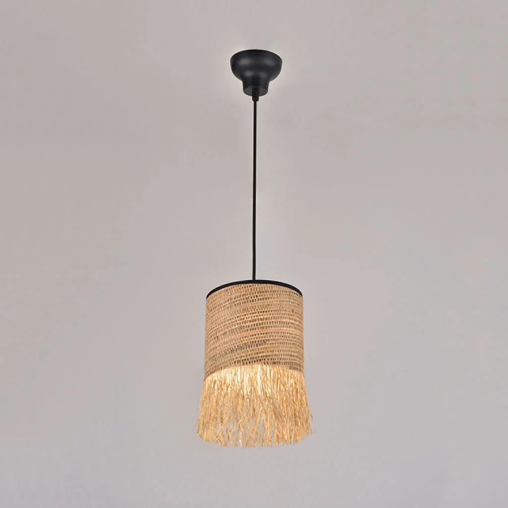 Market Set Suspension 1 Lumière En Bana Et Raphia H26cm Frange - Formentera 3 Market Set Suspension 1 Lumière En Bana Et Raphia H26cm Frange - Formentera – Image 3