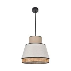 Market Set Suspension En Lin Lavé Et Cannage H37.5cm Nude - Singapour