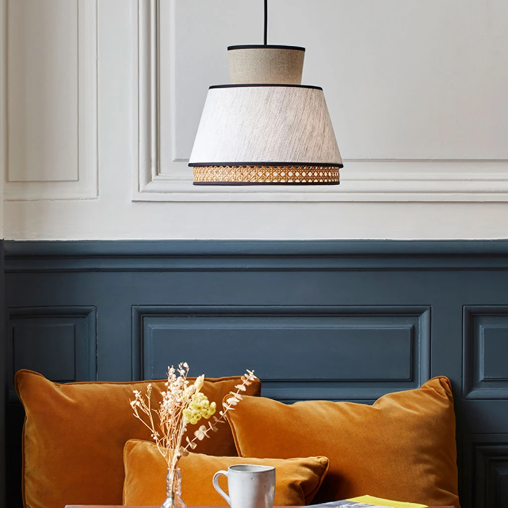 Market Set Suspension En Lin Lavé Et Cannage H23cm Nude - Singapour 6 Market Set Suspension En Lin Lavé Et Cannage H23cm Nude - Singapour – Image 6