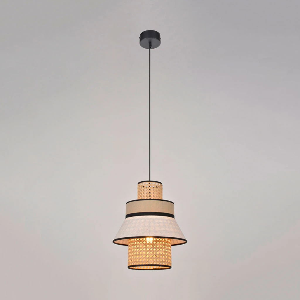 Market Set Suspension En Lin Lavé Et Cannage H32cm Nude - Singapour 3 Market Set Suspension En Lin Lavé Et Cannage H32cm Nude - Singapour – Image 3