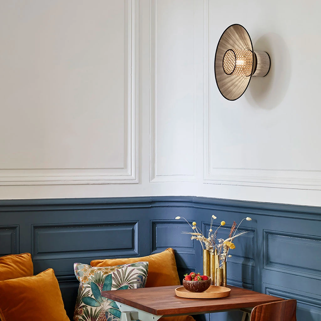 Market Set Applique En Lin Lavé Et Cannage H40cm Nude - Singapour 5 Market Set Applique En Lin Lavé Et Cannage H40cm Nude - Singapour – Image 5