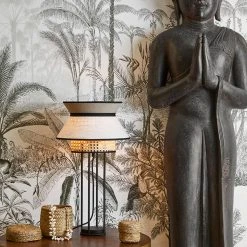 Market Set Lampe En Lin Lave Et Cannage H56cm Nude - Singapour -Market Set Shop 623126 FRN05 WEB