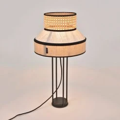 Market Set Lampe En Lin Lave Et Cannage H59cm Nude - Singapour -Market Set Shop 623127 FRN02 WEB