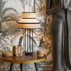 Market Set Lampe En Lin Lave Et Cannage H59cm Nude - Singapour -Market Set Shop 623127 FRN05 WEB
