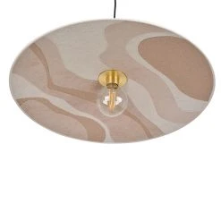 Market Set Suspension En Métal, Velour Et Lin D60cm Sable - Sonia Laudet Malachite