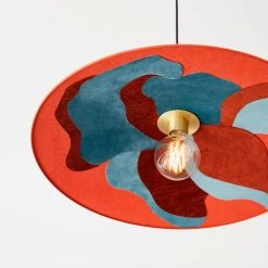 Market Set Suspension En Métal, Velour Et Lin D60cm Camelia - Sonia Laudet Malachite -Market Set Shop 623139 FRN04 WEB