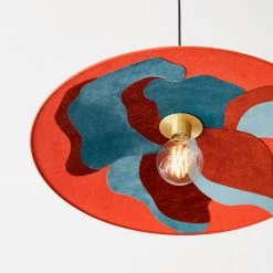 Market Set Suspension En Métal, Velour Et Lin D60cm Camelia - Sonia Laudet Malachite -Market Set Shop 623139 FRN06 WEB