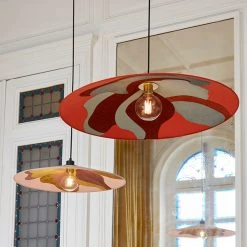 Market Set Suspension En Métal, Velour Et Lin D80cm Camelia - Sonia Laudet Malachite -Market Set Shop 623140 FRN06 WEB