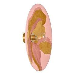 Market Set Applique En Métal, Velours Et Lin H40cm Pivoine - Sonia Laudet Nostalgia