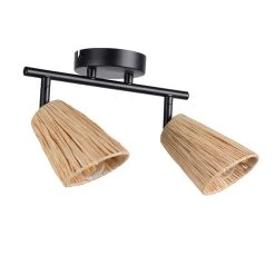 Corep Spot 2 Lumières En Raphia L26.5cm Naturel - Playa