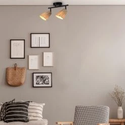 Corep Spot 2 Lumières En Raphia L26.5cm Naturel - Playa -Market Set Shop 631521 FRN03 WEB