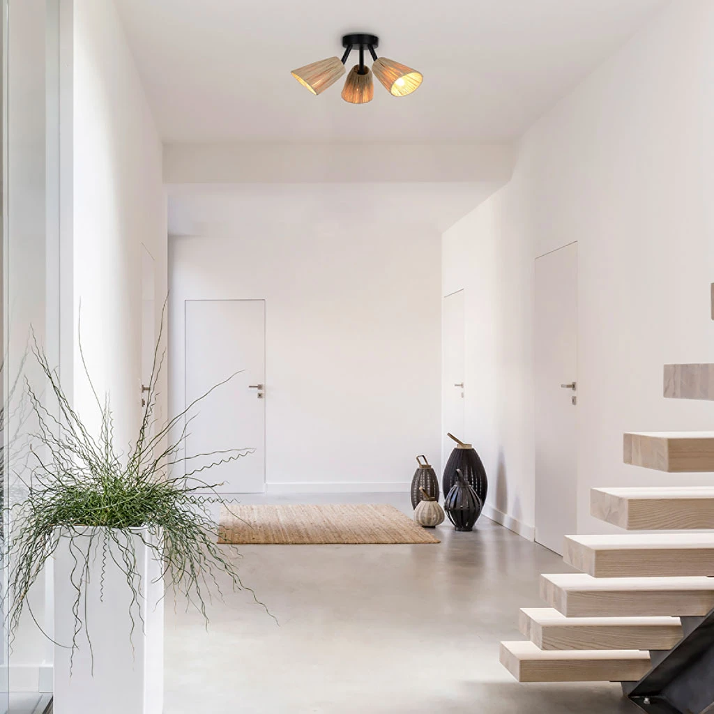 Corep Spot 3 Lumières En Raphia D26cm Naturel - Playa 3 Corep Spot 3 Lumières En Raphia D26cm Naturel - Playa – Image 3