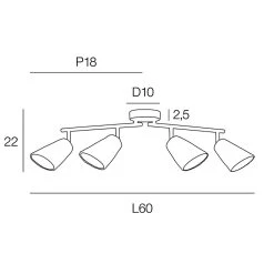 Corep Spot 4 Lumières En Raphia L60cm Naturel - Playa -Market Set Shop 631523 FRN04 WEB