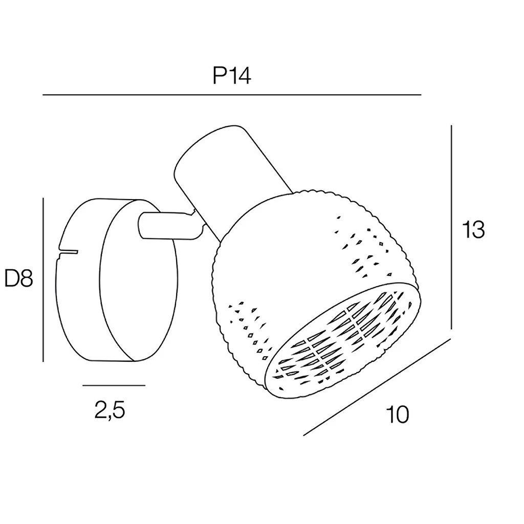 Corep Spot 1 Lumière En Métal Et Rotin Tressé H13cm Naturel - Calanques 4 Corep Spot 1 Lumière En Métal Et Rotin Tressé H13cm Naturel - Calanques – Image 4