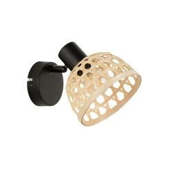 Corep Spot 1 Lumière En Métal Et Bambou H16cm Noir - Kami