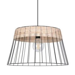 Corep Suspension En Métal Et Rotin D48cm Noir Mat - Indah