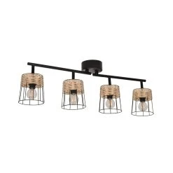 Corep Spot En Métal Et Rotin L66cm Noir Mat - Indah 8 Corep Spot En Métal Et Rotin L66cm Noir Mat - Indah -Market Set Shop 631542 FRN03 WEB