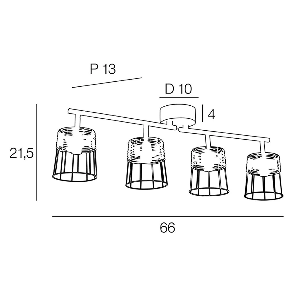 Corep Spot En Métal Et Rotin L66cm Noir Mat - Indah 4 Corep Spot En Métal Et Rotin L66cm Noir Mat - Indah – Image 4