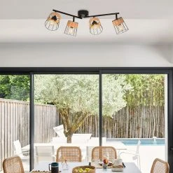 Corep Spot En Métal Et Rotin L66cm Noir Mat - Indah 11 Corep Spot En Métal Et Rotin L66cm Noir Mat - Indah -Market Set Shop 631542 FRN06 WEB