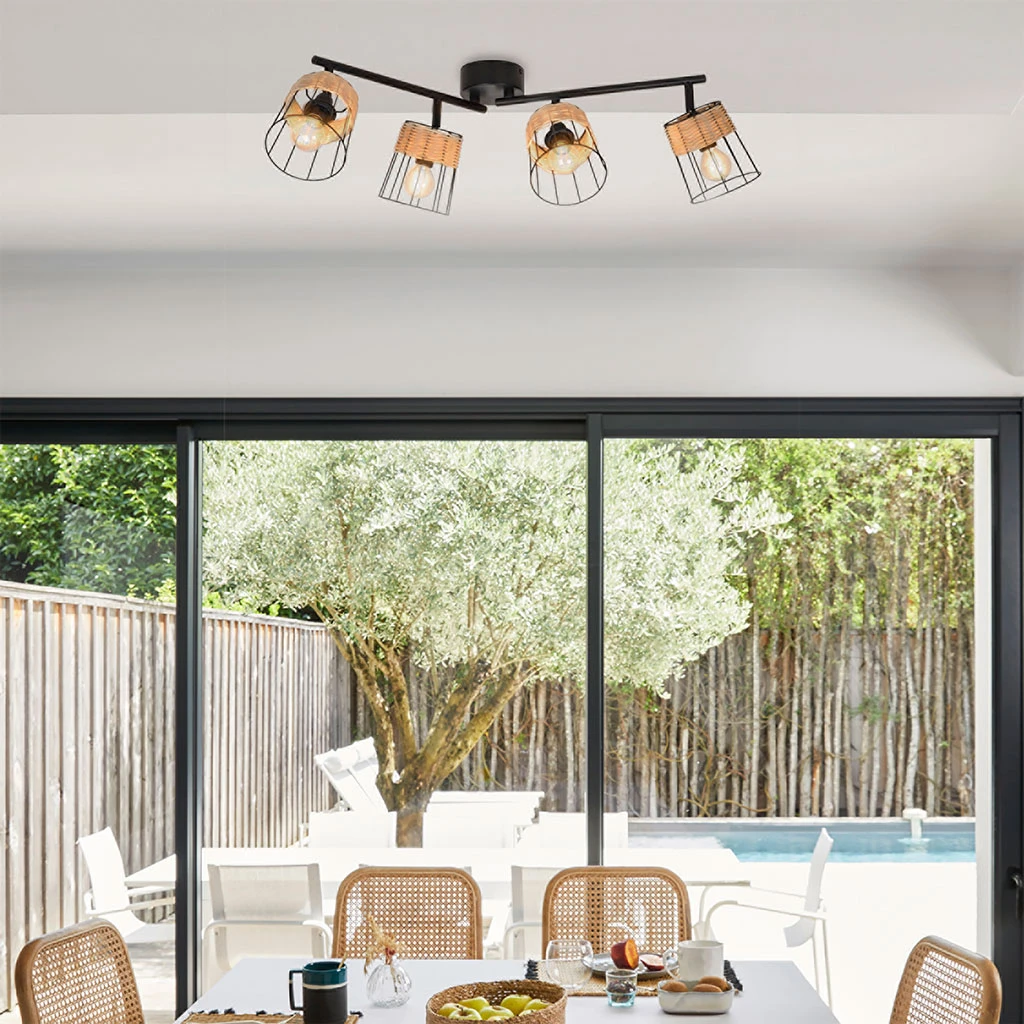 Corep Spot En Métal Et Rotin L66cm Noir Mat - Indah 6 Corep Spot En Métal Et Rotin L66cm Noir Mat - Indah – Image 6