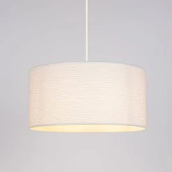 Corep Suspension Tissu Effet Bouclette D38cm Blanc - Bouclette -Market Set Shop 631553 FRN02 WEB