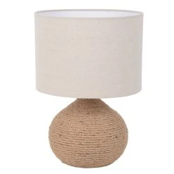 Corep Lampe En Céramique Et Lin H40cm Naturel - Hacienda