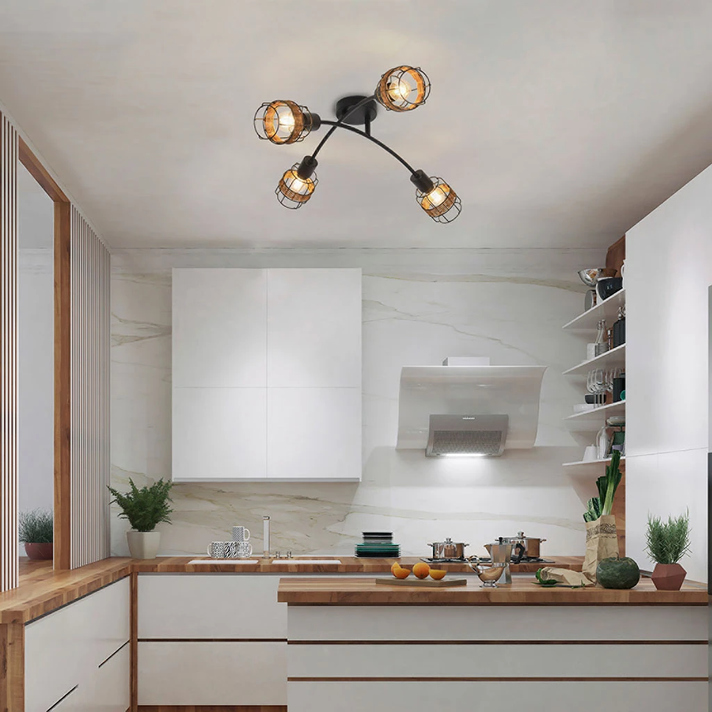 Corep Spot 4 Lumières En Métal Et Rotin L62cm Brun - Bali 3 Corep Spot 4 Lumières En Métal Et Rotin L62cm Brun - Bali – Image 3