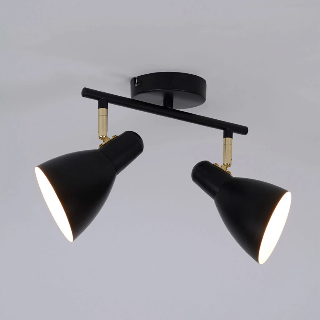 Corep Spot 2 Lumières En Métal Et Laiton L31cm Noir Mat - Marcel 2 Corep Spot 2 Lumières En Métal Et Laiton L31cm Noir Mat - Marcel – Image 2