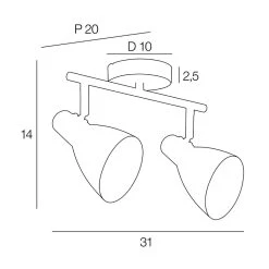 Corep Spot 2 Lumières En Métal Et Laiton L31cm Noir Mat - Marcel 7 Corep Spot 2 Lumières En Métal Et Laiton L31cm Noir Mat - Marcel -Market Set Shop 631586 FRN04 WEB