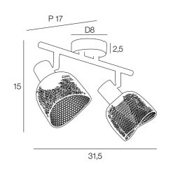 Corep Spot 2 Lumières En Métal L31.5cm Noir - Ottawa -Market Set Shop 631594 FRN04 WEB