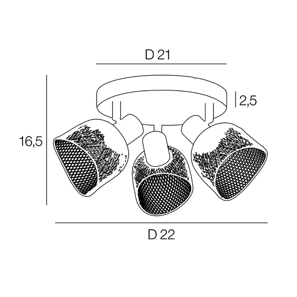 Corep Spot 3 Lumières En Métal D22cm Noir - Ottawa 4 Corep Spot 3 Lumières En Métal D22cm Noir - Ottawa – Image 4