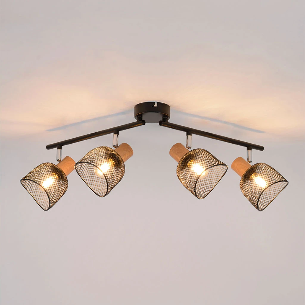 Corep Spot 4 Lumières En Métal L70cm Noir - Ottawa 2 Corep Spot 4 Lumières En Métal L70cm Noir - Ottawa – Image 2